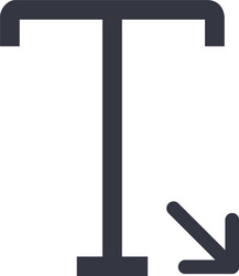 input text icon with arrow stock isolated vector image