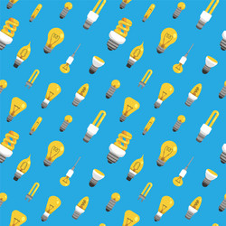 light bulb seamless pattern color lamp background vector image