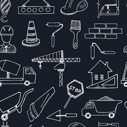 seamless pattern doodle sketch architecture vector image