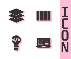 set ui or ux design layers front end development vector image