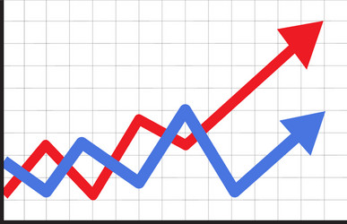 trend up graph icon in trendy isolated on white vector image