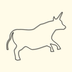 bull silhouette drawn with one line casting vector