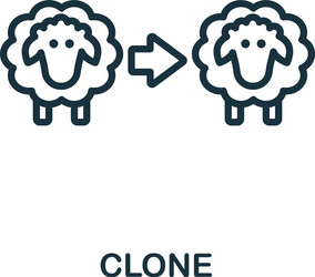 clone icon simple line element from biotechnology vector image