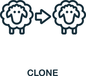 clone icon simple line element from biotechnology vector