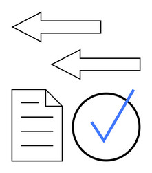 document exchange process with arrows checklist vector image