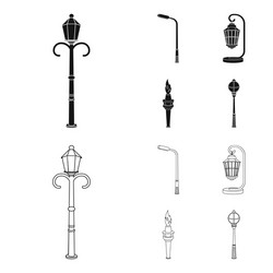 lamppost in retro stylemodern lantern torch vector image