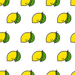 lemon simple line style seamless pattern vector image