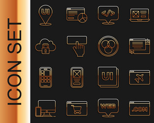 set line ui or ux design website template front vector image
