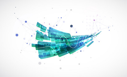 abstract wave of rectangles with plexus elements vector image
