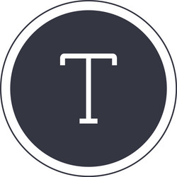 add font or text icon in circle sign vector image