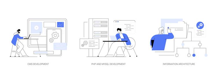 backend development abstract concept vector image