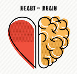 Heart and Brain Connection Artwork vector image