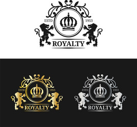 Luxury Crown Monogram Logo Vector Image