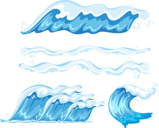set of wave element vector image
