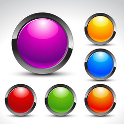 shiny web buttons set vector image