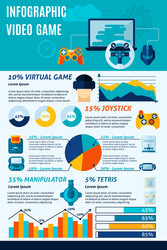 video game infographics vector