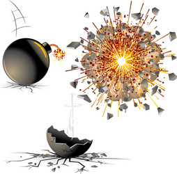 Cartoon bomb explosion Royalty Free Vector Image