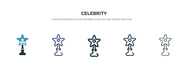 Celebrity icon in different style two colored vector