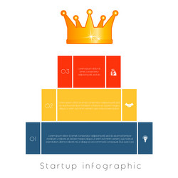 pyramid of 3 steps to success infographic vector