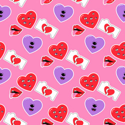 Seamless pattern valentines day letter heart vector