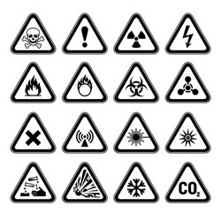 Set of Triangular Warning Hazard Signs vector image