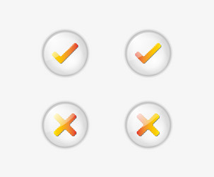 Buttons with accepted and rejected text vector