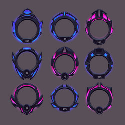 Futuristic Game UI Frames vector image