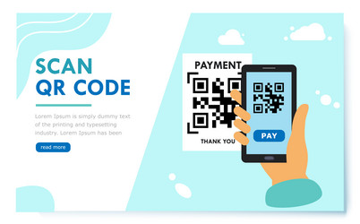 Landing page or template banner scan the qr code vector