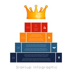 Pyramid of 4 steps to success infographic vector