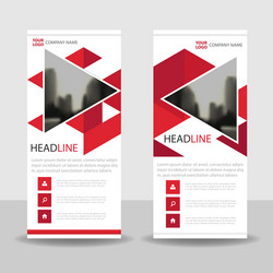red triangle business roll up banner flat design vector image