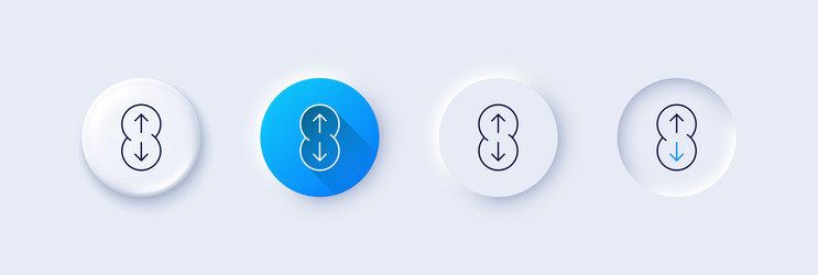 scroll down button line icon scrolling screen vector image