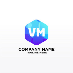 vm initial logo with colorful circle template vector image