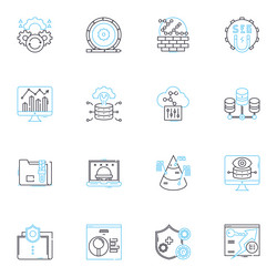 cyber security linear icons set encryption vector image