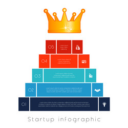 pyramid of 5 steps to success infographic vector