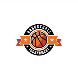 Basketball Tournament Emblem Vector Image