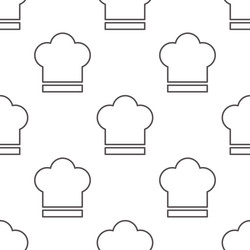 chef hat seamless pattern with doodle or lin style vector image