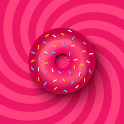 donut pink vector