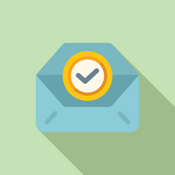 flat design icon of a sealed envelope with check vector image