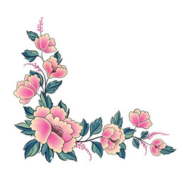 Floral Rose Garland Border Vector Image