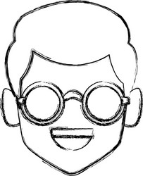 geek man with round frame glasses vector image