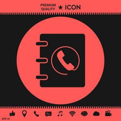 notebook address phone book icon with handset vector image