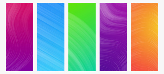 set of modern gradient backgrounds with wave line vector image
