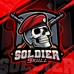 skull soldier esport mascot logo design Vector Image