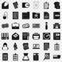 Document icons set simple style vector