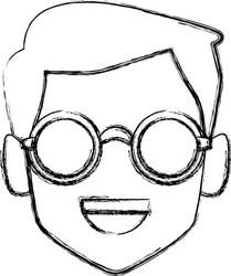 geek man with round frame glasses vector image