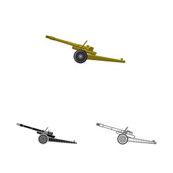isolated object of weapon and gun symbol set vector image