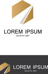 Polygon shape circle gold logo Royalty Free Vector Image