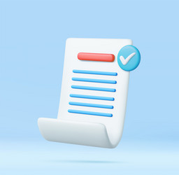 3d white paper task management todo check list vector image