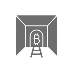 bitcoin with tunnel mine blockchain vector image
