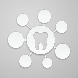 circles of different sizes around the tooth vector image